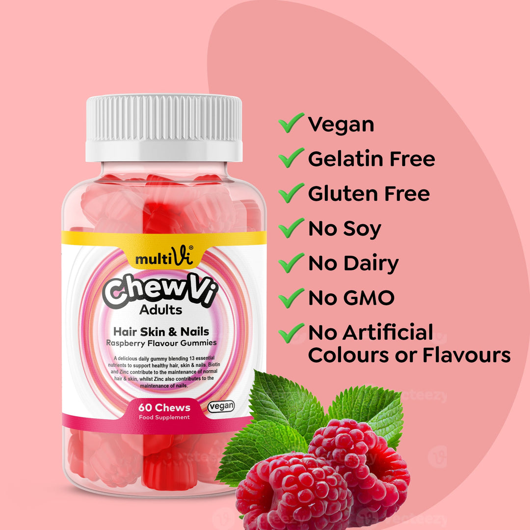 Hair Skin &amp; Nails Gummies - Raspberry Flavour