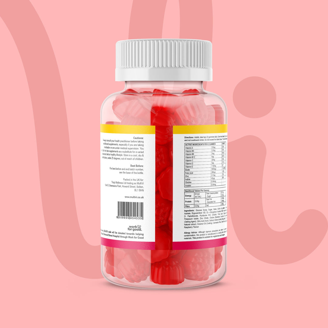 Hair Skin &amp; Nails Gummies - Raspberry Flavour